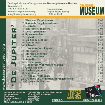 CD - 68 toets Gavioli-draaiorgel "De Jupiter" volume 1